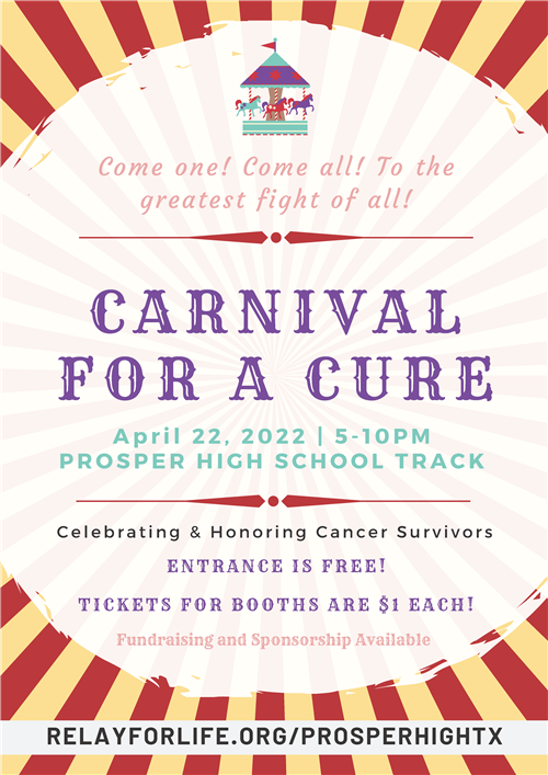 Relay for Life flyer - text listed here